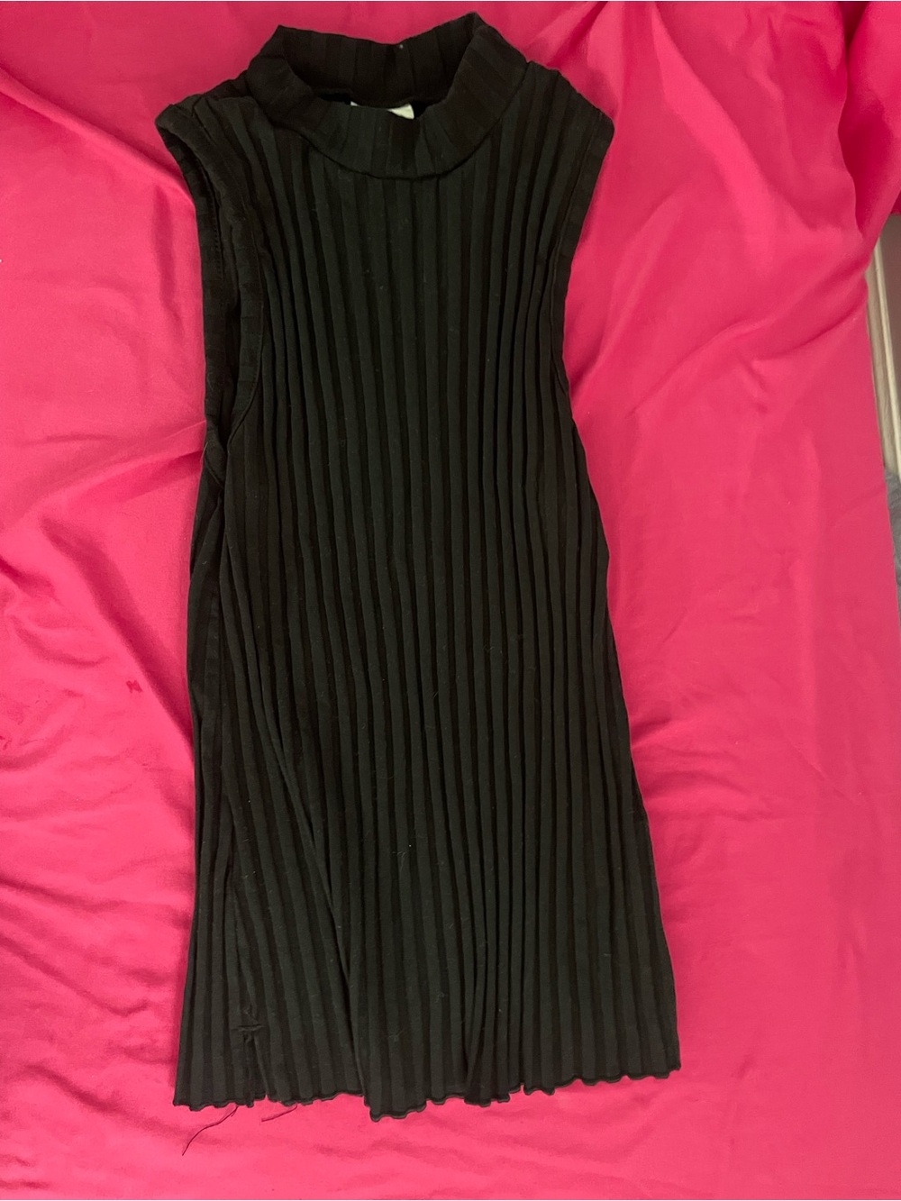 a new day Black Sleeveless Ribbed Mock-Neck Tank